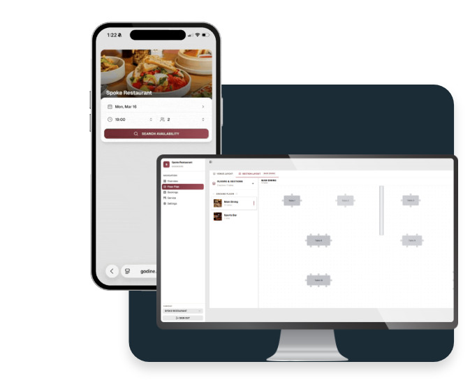 Restaurant booking system designed for clubs and pubs